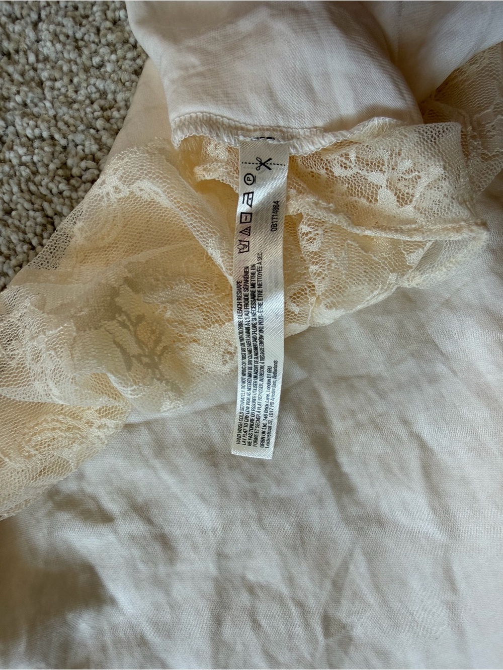 Free People Cream Lace Panel High Low Maxi Skirt S NWT - Picture 8 of 9